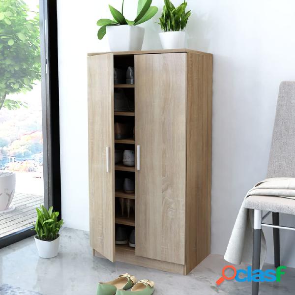 vidaXL Scarpiera con 7 Mensole in Rovere