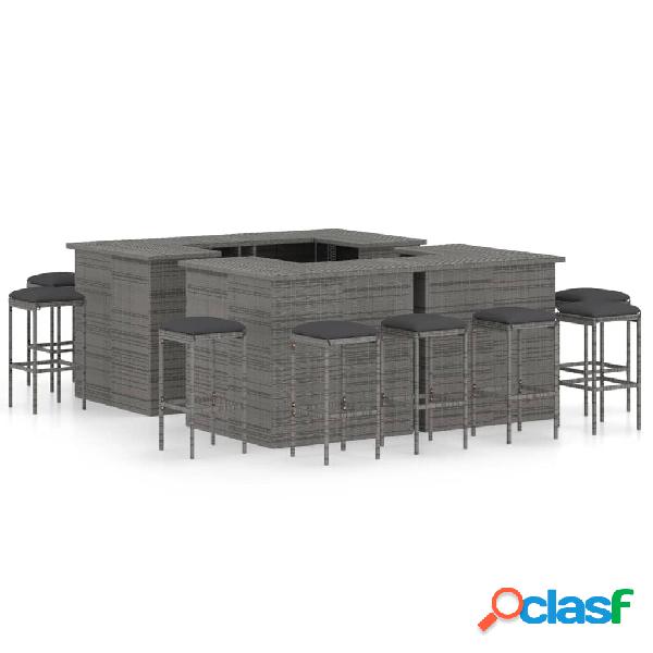 vidaXL Set Bar da Giardino 16 pz con Cuscini in Polyrattan