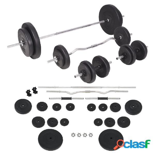 vidaXL Set Bilanciere e Manubri da 90 kg