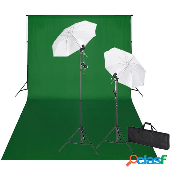 vidaXL Set Studio Fotografico Fondale Verde 600x300 cm e