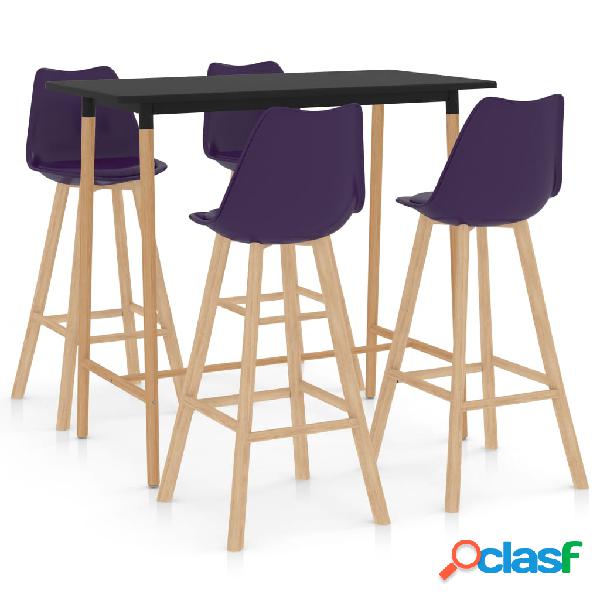 vidaXL Set da Bar 5 pz Viola