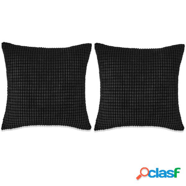 vidaXL Set di Cuscini 2 pz in Velour 45x45 cm Nero