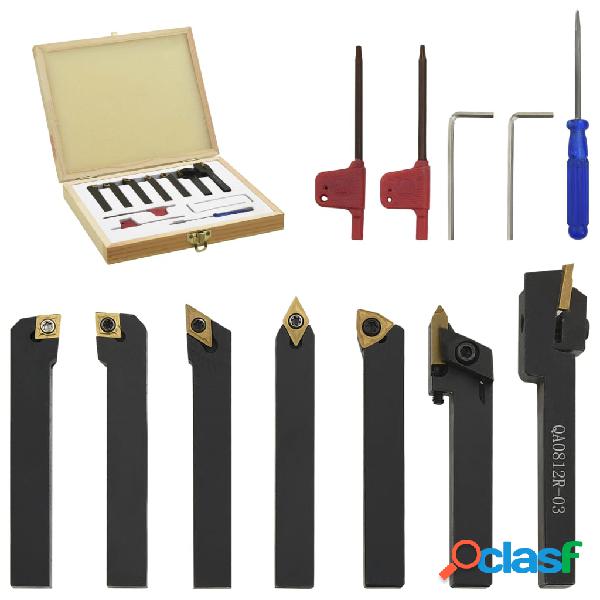 vidaXL Set di Utensili Indicizzabili per Tornitura 12 pz 8x8