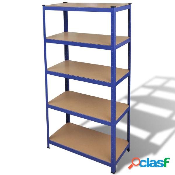 vidaXL Struttura per Garage con Scaffali Blu