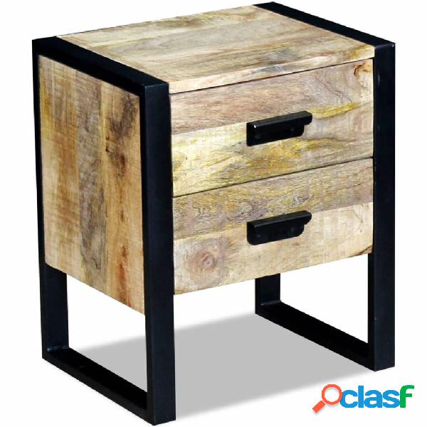 vidaXL Tavolino con 2 Cassetti in Legno Massello di Mango