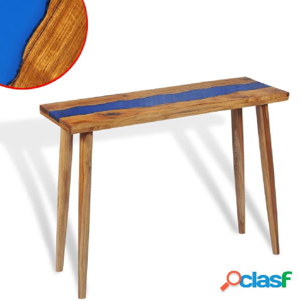 vidaXL Tavolo Consolle in Teak e Resina 100x35x75 cm