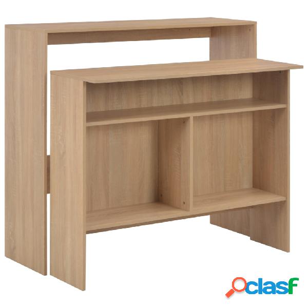 vidaXL Tavolo da Bar a 2 Livelli Rovere 130x40x120 cm