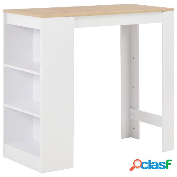 vidaXL Tavolo da Bar con Ripiano Bianco 110x50x103 cm