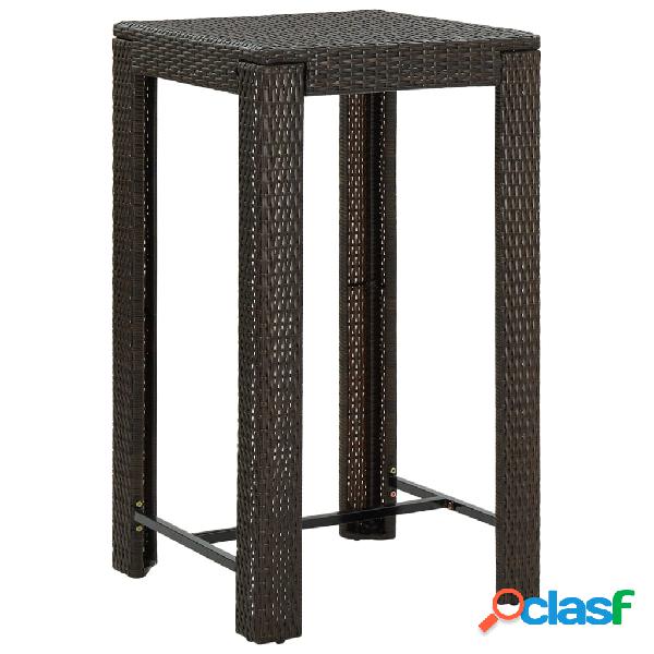 vidaXL Tavolo da Bar da Giardino Marrone 60,5x60,5x110,5 cm
