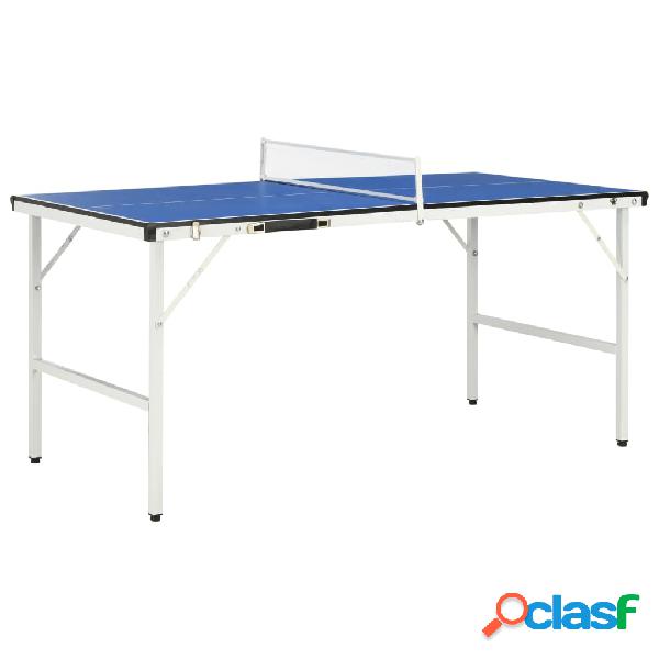 vidaXL Tavolo da Ping Pong con Rete 5 Piedi 152x76x66 cm Blu