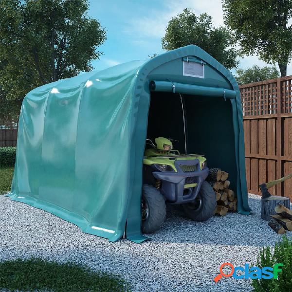 vidaXL Tenda Garage in PVC 2,4x3,6 m Verde
