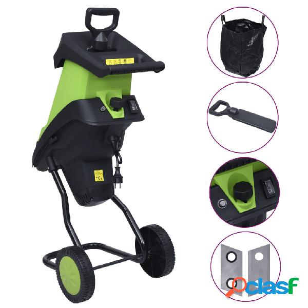 vidaXL Trituratore da Giardino Elettrico con 2 Lame Extra