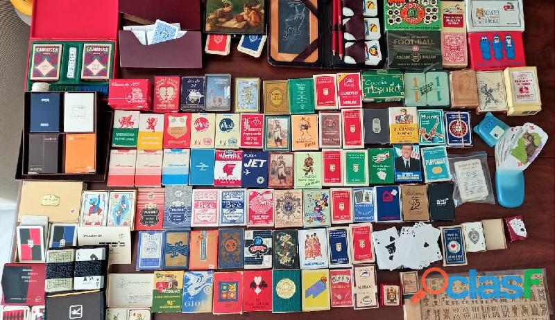Dispersione collezione di n° 190 mazzi carte da gioco e