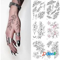 16 pezzi rosa peonia fiore ragazze tatuaggi temporanei per