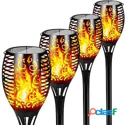 4pcs 33leds torcia a fiamma solare luce impermeabile lampada