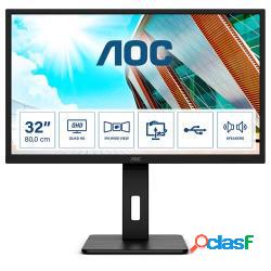 Aoc monitor 31.5" led ips 2k qhd 16:9 4ms 250 cdm hub usb-c