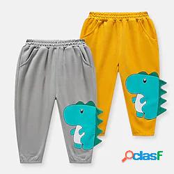 Bambino Da ragazzo Pantaloni Grigio Giallo Dinosauro Autunno