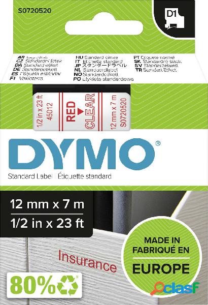 Cassetta nastro DYMO D1 45012 Colore Nastro: Trasparente
