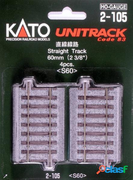 H0 Kato Unitrack 2-105 Binario diritto 60 mm 4 pz.