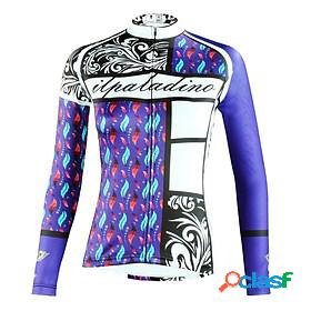 ILPALADINO Womens Cycling Jersey Long Sleeve Winter Floral