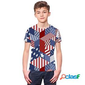 Kids Boys T shirt American Independence Day Short Sleeve 3D