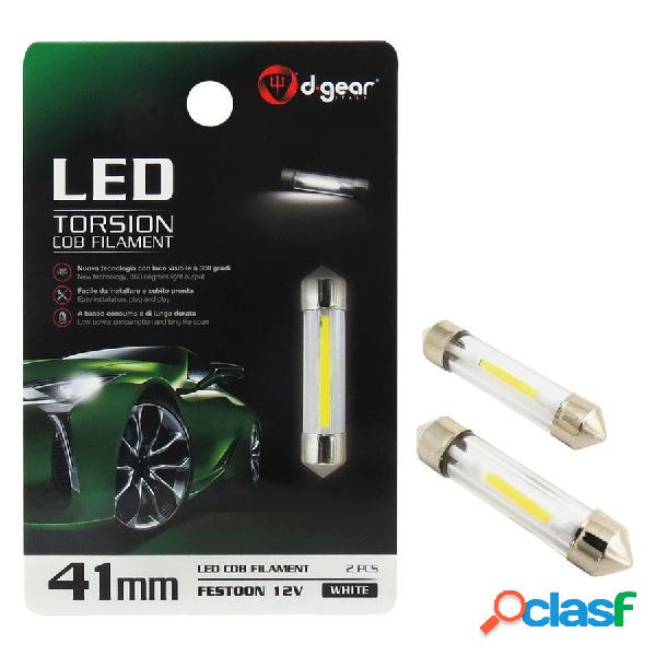 Lampadina a siluro a led SV8,5 41mm Torsion COB filament -