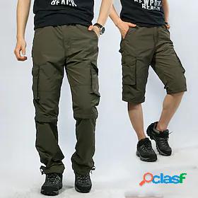 Mens Cargo Pants Pocket Solid Color Sport Athleisure Bottoms