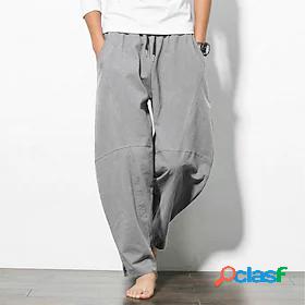 Mens Harlem Pants Pocket Elastic Waist Harem Pants Trousers