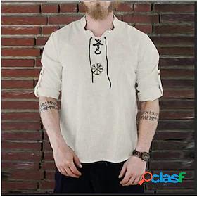 Mens Stand Collar Yoga Top Embroidery Geometry Light Yellow