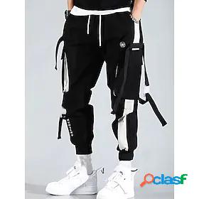 Mens Streetwear Hip Hop Drawstring Multi Pocket Elastic