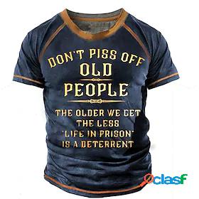 Mens T shirt Tee Graphic Letter 3D Print Crew Neck Street