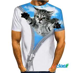 Mens T shirt Tee Shirt Graphic 3D Animal 3D Print Round Neck
