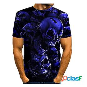 Mens T shirt Tee Shirt Graphic 3D Skull 3D Print Round Neck