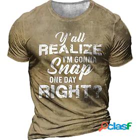 Mens Unisex T shirt Tee Graphic Patterned Letter 3D Print