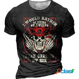 Mens Unisex T shirt Tee Graphic Patterned Skull Letter 3D