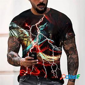 Mens Unisex T shirt Tee Lightning Graphic Prints Animal 3D