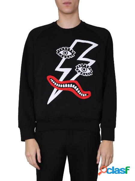 NEIL BARRETT FELPA UOMO BJS633SN591S1133 COTONE NERO