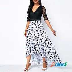 Per donna Abito linea A Vestito maxi Nero Mezza manica A
