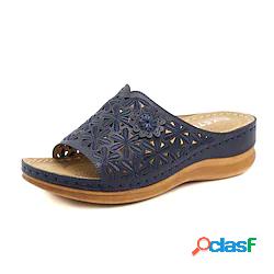 Per donna Ciabatte Scarpe comfort Floreale Zeppa Punta tonda