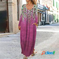 Per donna Vestito a trapezio Vestito maxi Verde Blu Viola