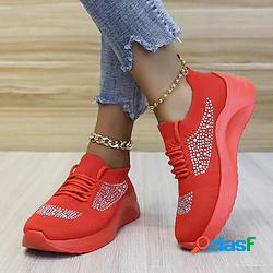 Per donna scarpe da ginnastica Scarpe Flyknit Lacci Zeppa