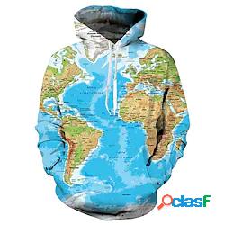 Per uomo Felpa con cappuccio pullover Pop art Mappa Stampa