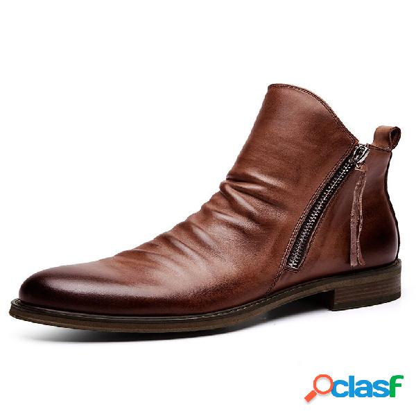 Scarpe Tazzel laterali con cerniera antiscivolo in pelle di