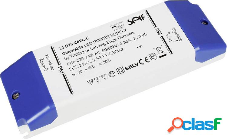 Self Electronics SLD75-24VL-E Trasformatore per LED Tensione