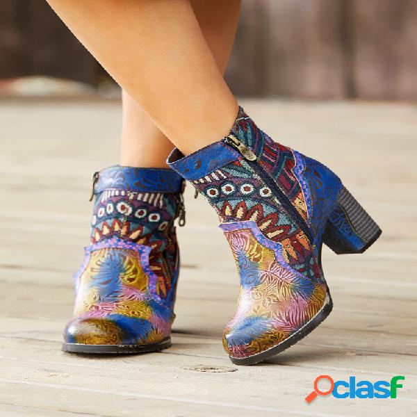 Socofy Bohemian Stampato Colorful Patchwork in Pelle