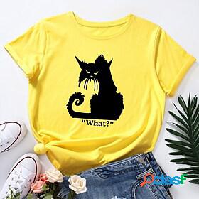 Womens Casual Daily T shirt Tee Round Neck Basic Tops White