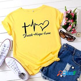 Womens Casual Daily Weekend T shirt Tee Short Sleeve Graphic