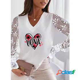 Womens Casual Valentine Weekend T shirt Tee Painting Couple