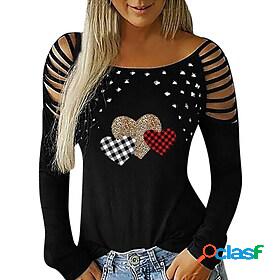 Womens Casual Valentines Day Valentine T shirt Tee