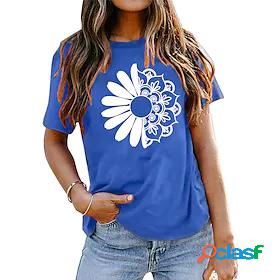 Womens Daily Going out Weekend T shirt Tee Short Sleeve